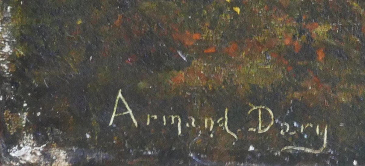Signed Armand Dary 19th Century Oil On Canvas-photo-3