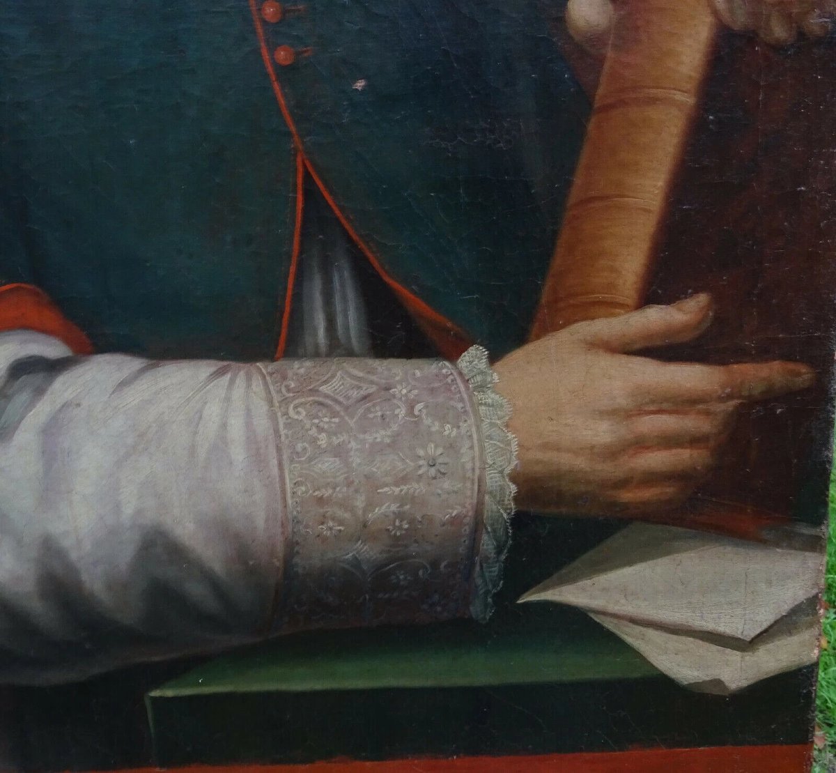 Portrait d'Homme Evêque Ecole Française Huile/Toile du XVIIIème siècle-photo-3