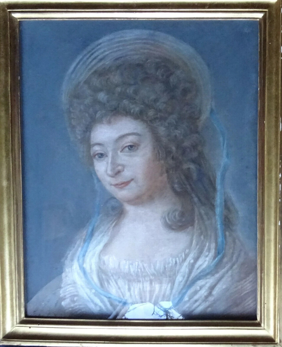 Portrait de Femme d'Epoque Louis XVI Pastel du XVIIIème siècle