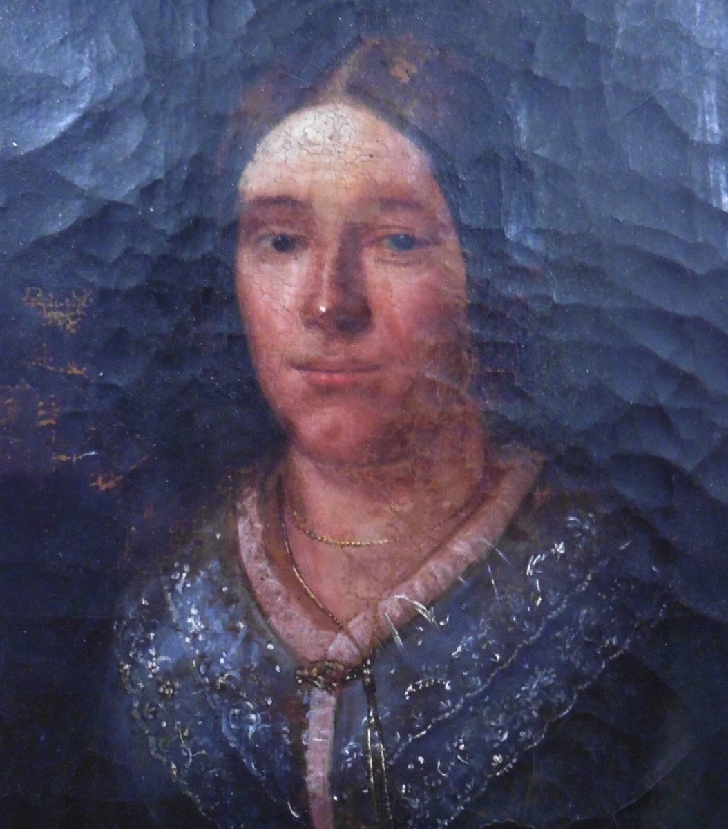 Painting Portrait Of A Woman Susanna Richter Oil/canvas 19th Century-photo-4