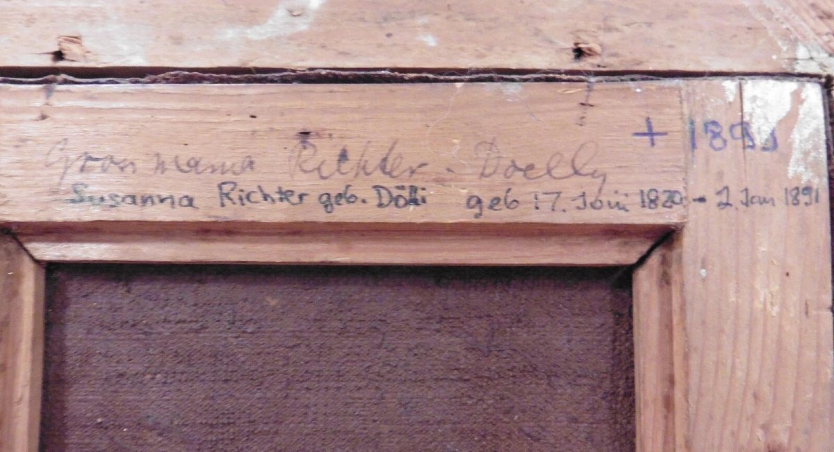 Painting Portrait Of A Woman Susanna Richter Oil/canvas 19th Century-photo-6