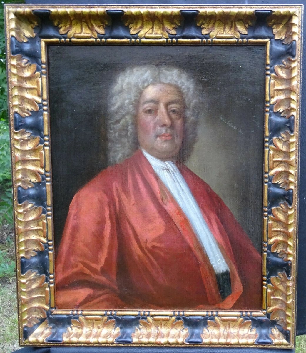 Portrait Of A Man 18th Century French School Oil/toile-photo-2