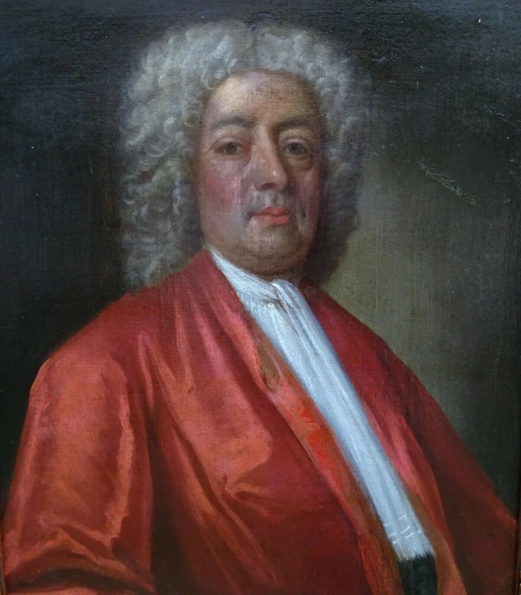 Portrait Of A Man 18th Century French School Oil/toile-photo-4