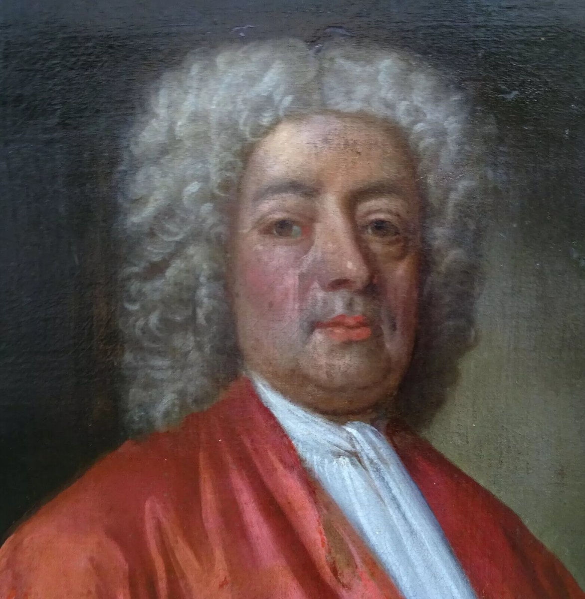 Portrait Of A Man 18th Century French School Oil/toile-photo-1