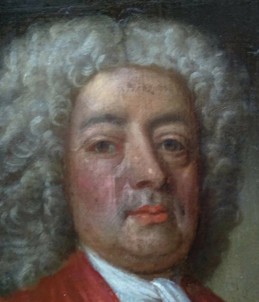 Portrait Of A Man 18th Century French School Oil/toile-photo-2