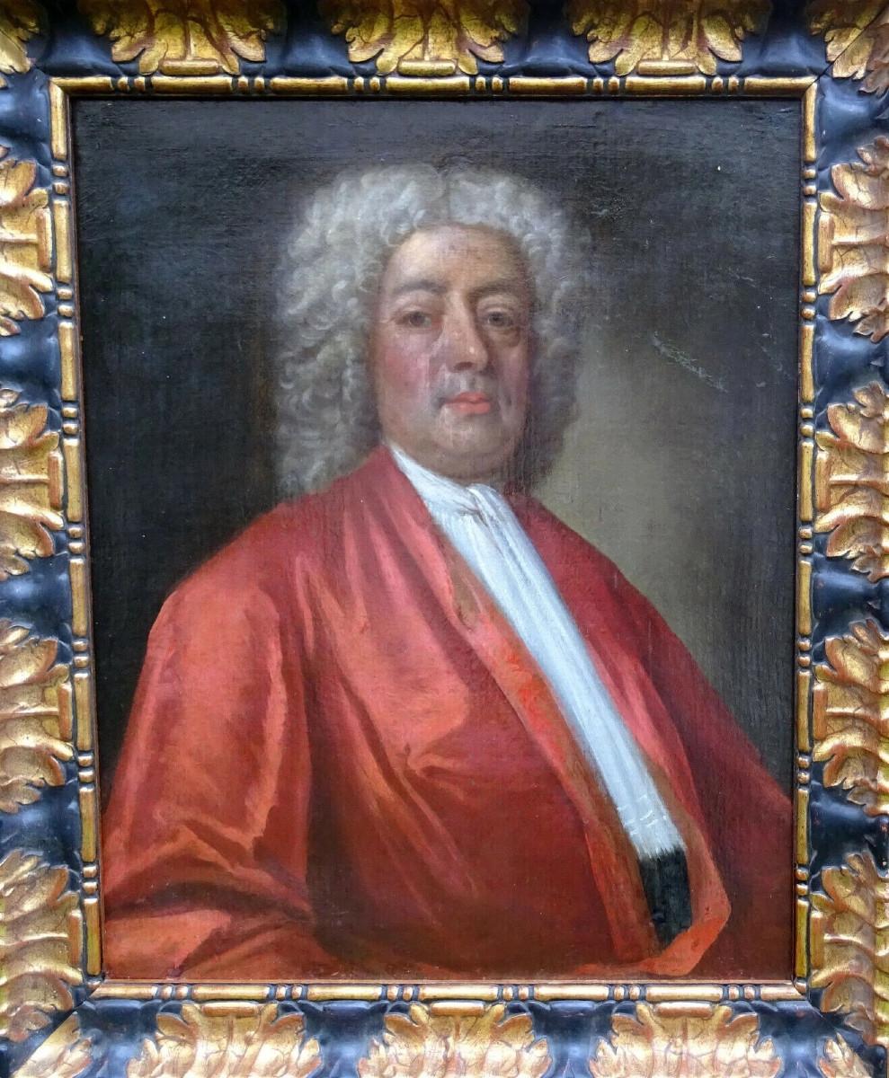 Portrait Of A Man 18th Century French School Oil/toile