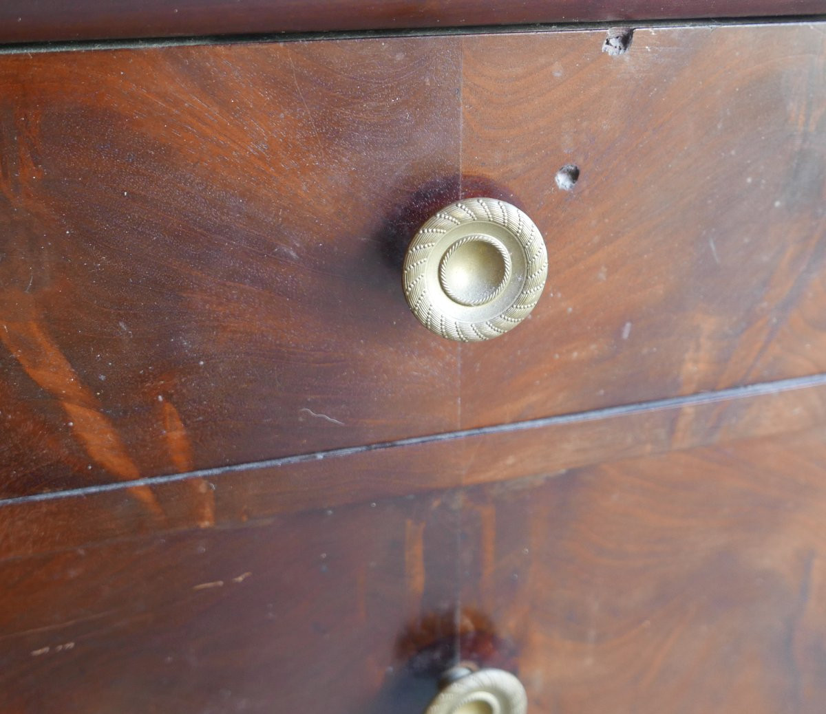 Mahogany Chest Of Drawers With Rounded Corners, Early 19th Century-photo-2