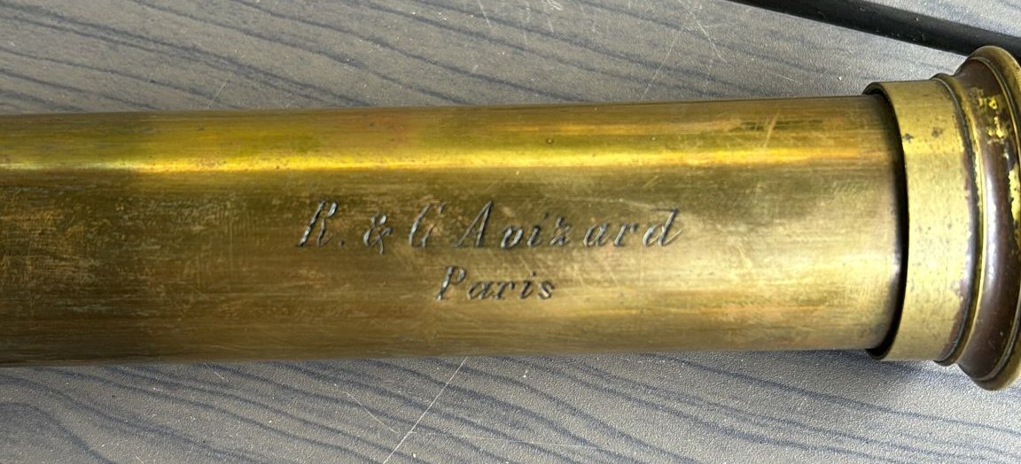 Antique Marine Spotting Scope, Signed R & C Avizard, Paris, 19th Century-photo-3