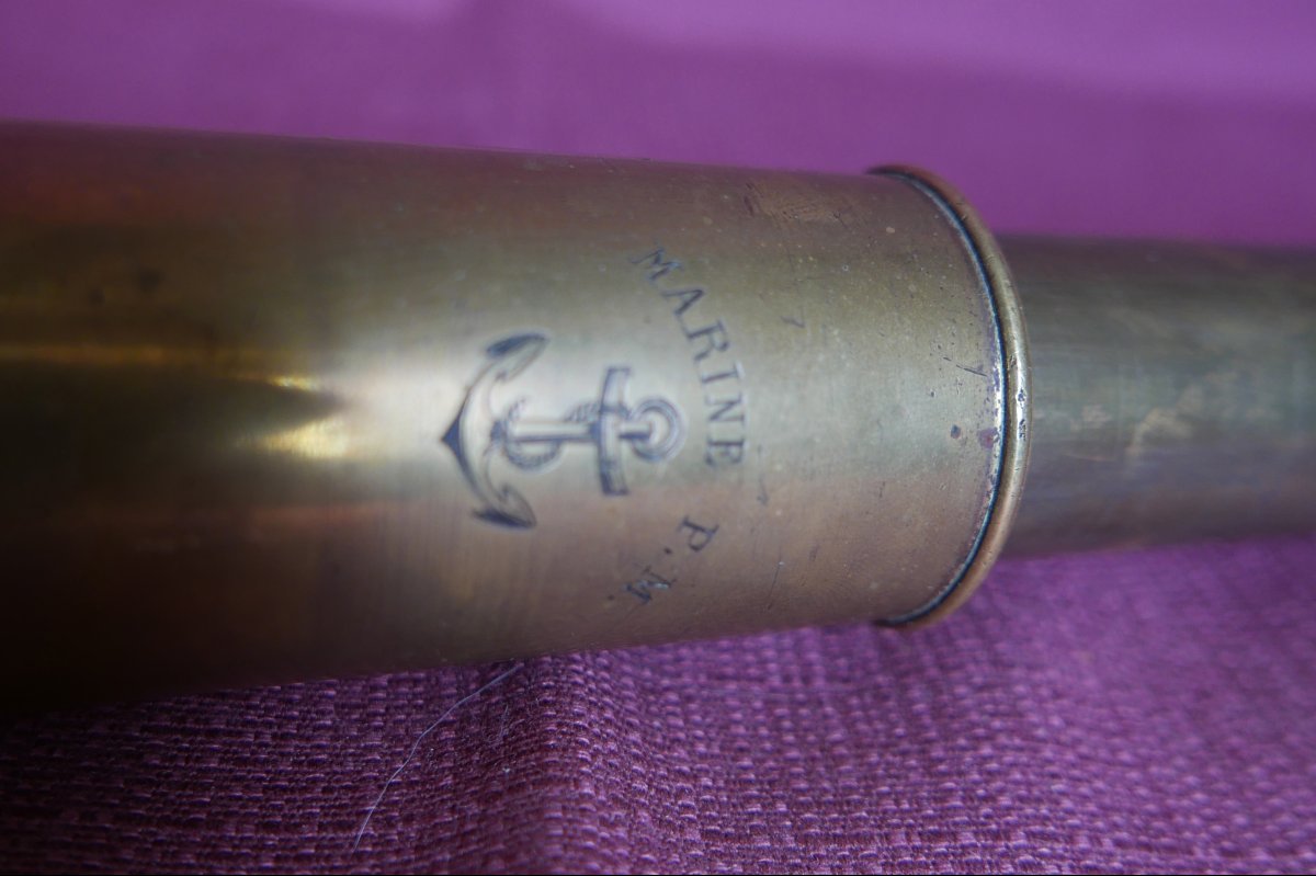 Antique Marine Spotting Scope, Signed R & C Avizard, Paris, 19th Century-photo-4