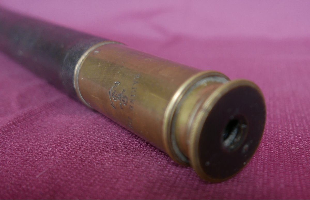 Antique Marine Spotting Scope, Signed R & C Avizard, Paris, 19th Century-photo-5