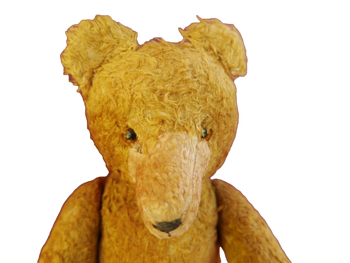 Ancien Ours Pintel Articulé Mohair avec Grogneur Vintage-photo-1