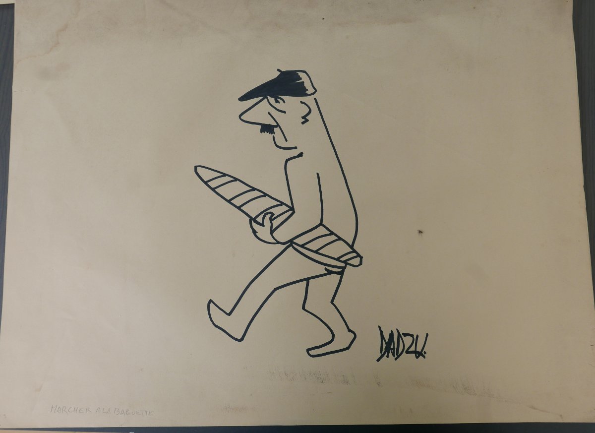 Dadzu Set Of Large Original Humorous Drawings Featuring Popular Sayings, Signed-photo-2