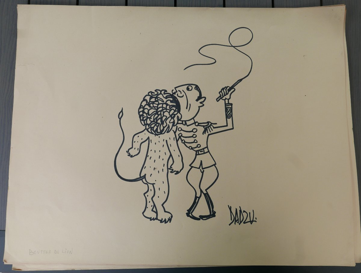 Dadzu Set Of Large Original Humorous Drawings Featuring Popular Sayings, Signed-photo-2