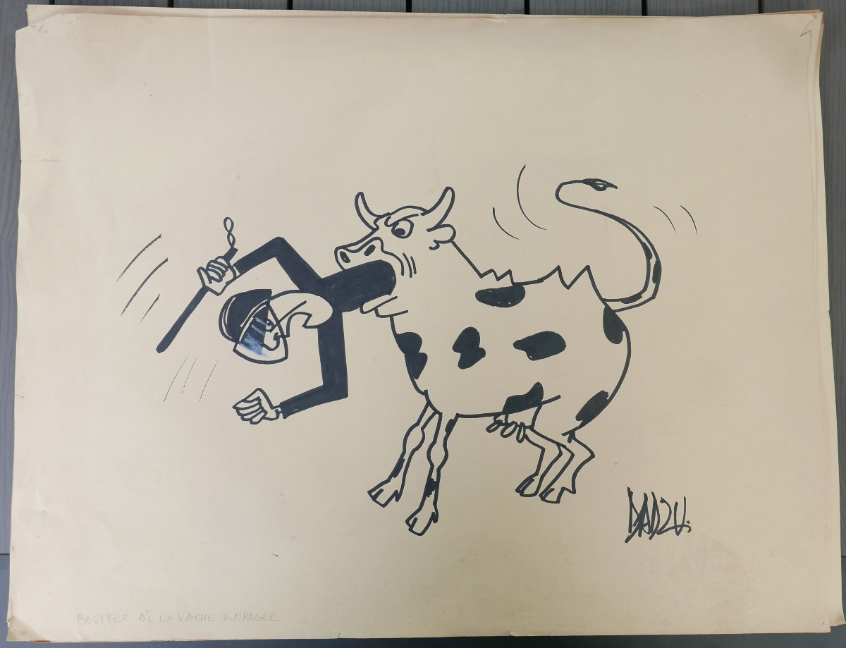 Dadzu Set Of Large Original Humorous Drawings Featuring Popular Sayings, Signed-photo-3