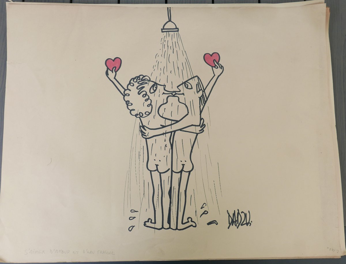 Dadzu Set Of Large Original Humorous Drawings Featuring Popular Sayings, Signed-photo-5