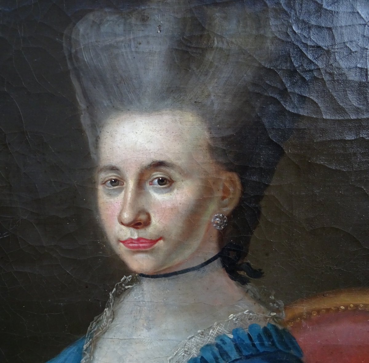 Delerive Portrait Of Woman Louis XVI Period French School XVIIIth Century Hst-photo-4