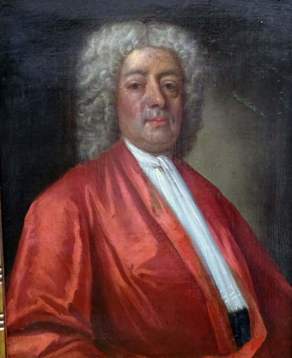 Portrait d'Homme Ecole Française Du XVIIIème Siècle Huile Sur Toile-photo-3