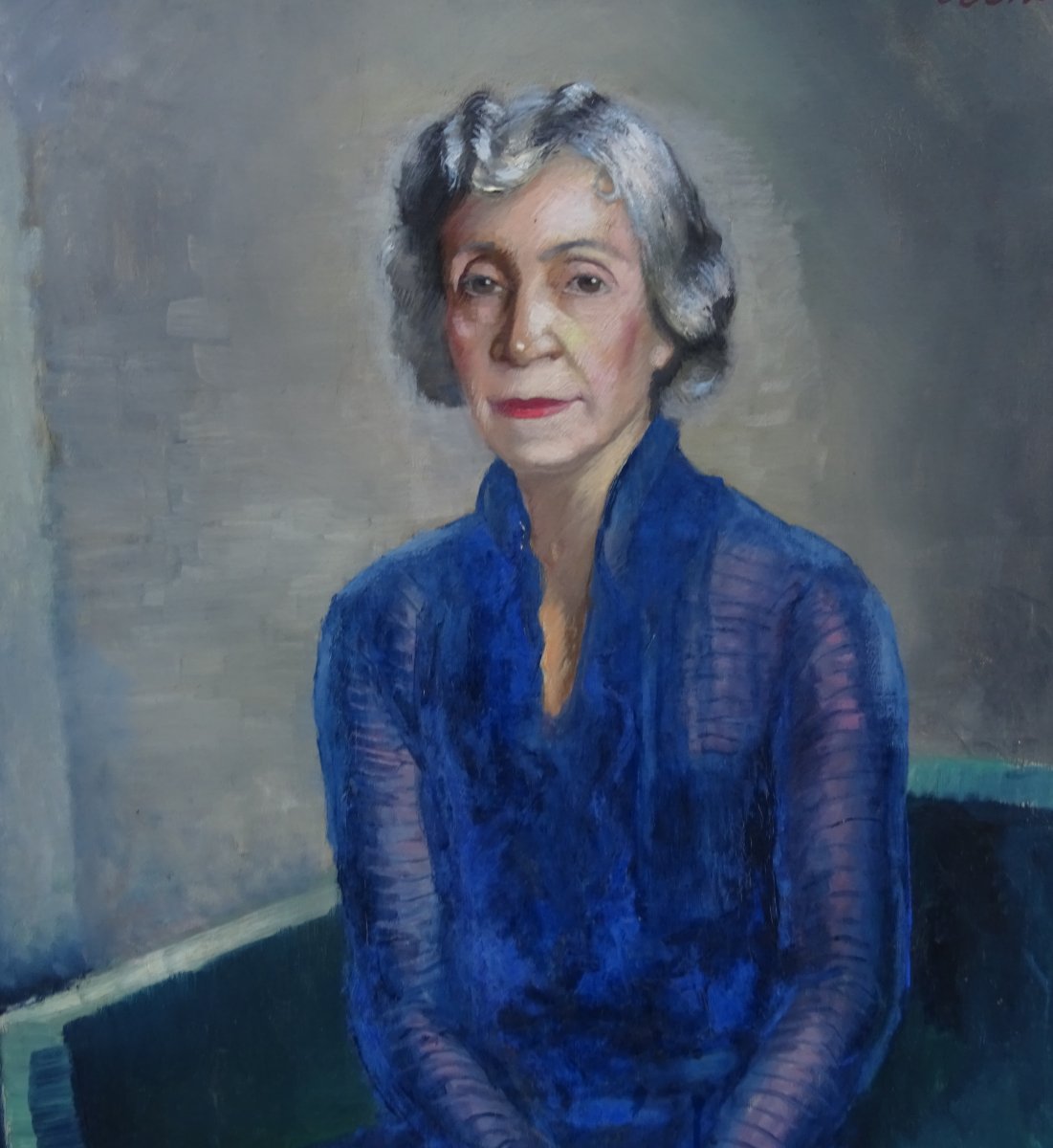 Paul Colin Portrait Of Woman French School Of The Twentieth Century Oil On Canvas-photo-4