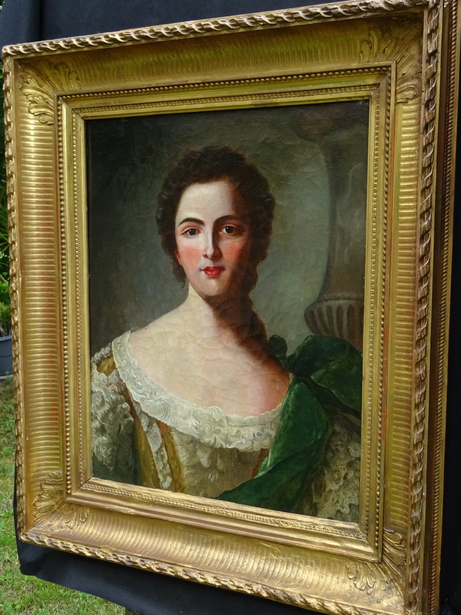 Suiveur De Nattier Portrait De Femme Jane Stanhope Comtesse Hst XVIIIème Siècle-photo-5