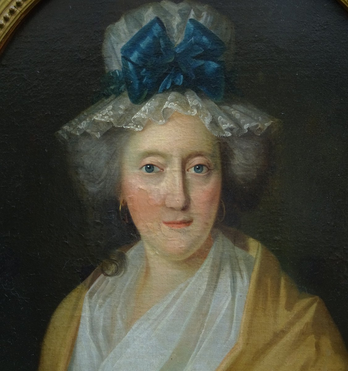 Portrait Of Woman Of Louis XVI Period French School Of The XVIIIth Century Hst-photo-1