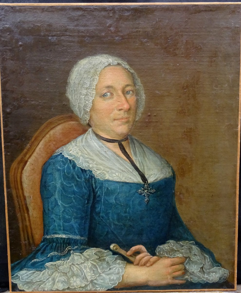 Portrait De Femme d'Epoque Louis XV Ecole Française Du XVIIIème Siècle Hst