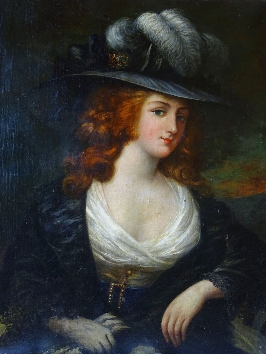 Portrait De Femme Ecole Anglaise Du XVIIIème Siècle Huile Sur Toile