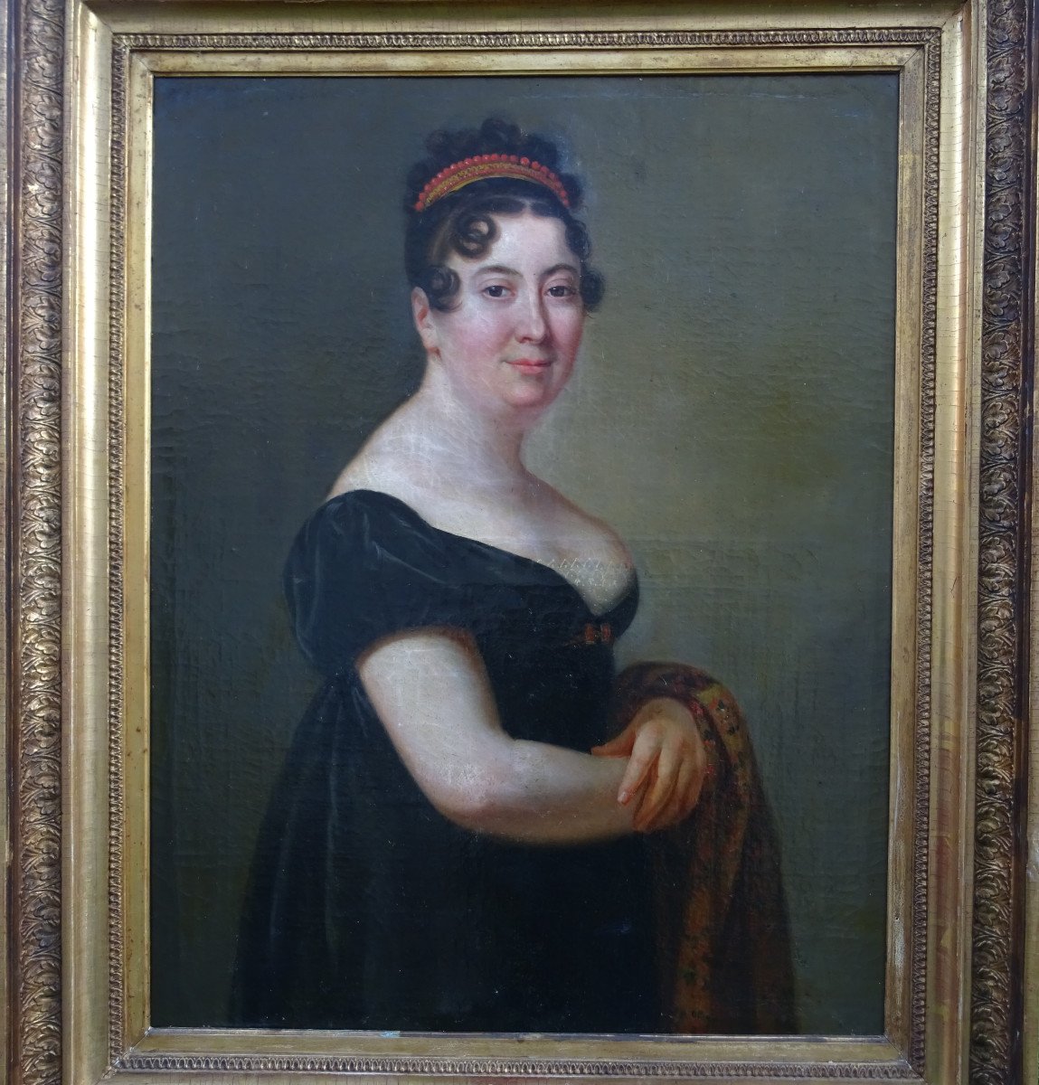 Portrait De Femme Epoque Ier Empire Ecole Française Du XIXème Siècle Hst-photo-2