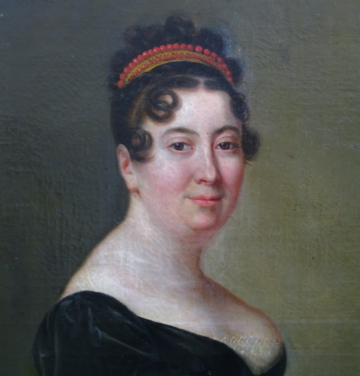 Portrait De Femme Epoque Ier Empire Ecole Française Du XIXème Siècle Hst-photo-2