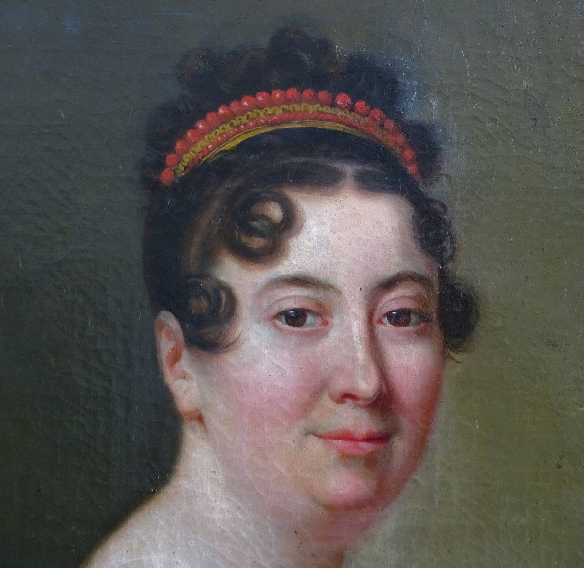 Portrait De Femme Epoque Ier Empire Ecole Française Du XIXème Siècle Hst-photo-4