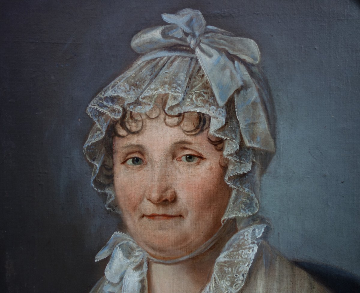 Portrait Of Woman Empire Period French School From The Beginning Of The XIXth Century H/t-photo-2