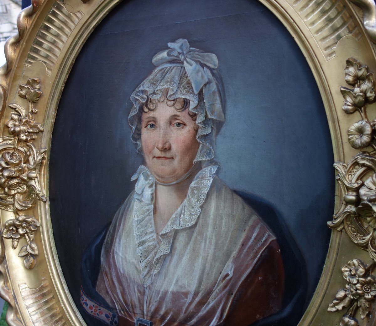 Portrait Of Woman Empire Period French School From The Beginning Of The XIXth Century H/t-photo-6