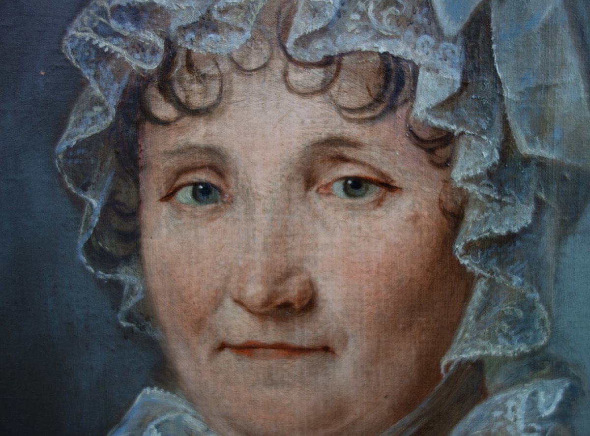 Portrait Of Woman Empire Period French School From The Beginning Of The XIXth Century H/t-photo-7