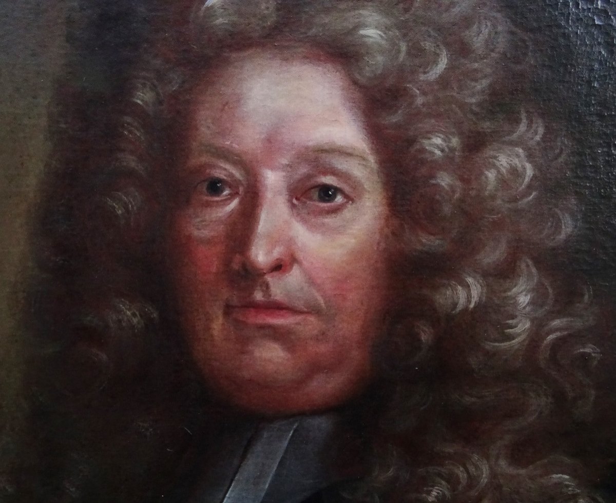 Restout Portrait Of A Man Louis XIV Period French School Of The Eighteenth Century H/t-photo-4