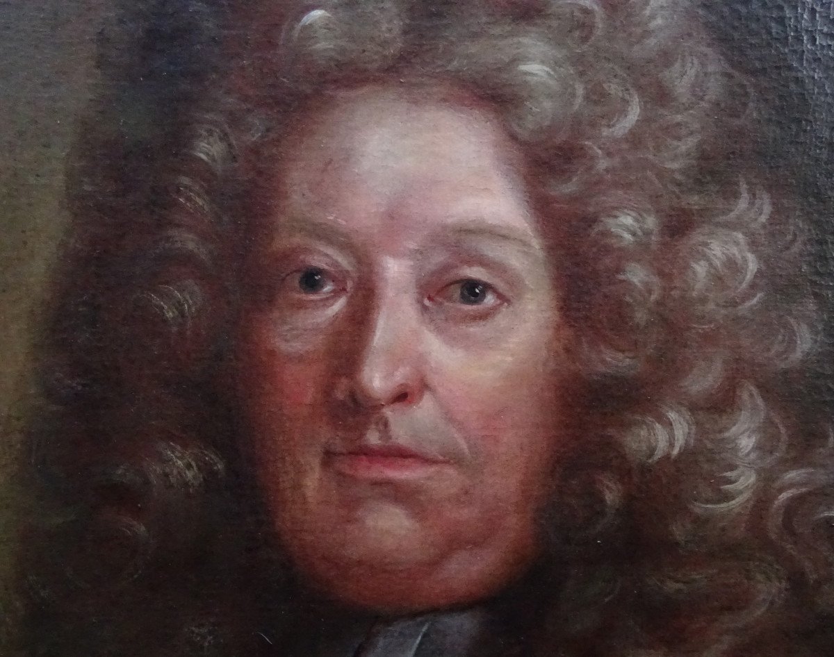 Restout Portrait Of A Man Louis XIV Period French School Of The Eighteenth Century H/t-photo-5