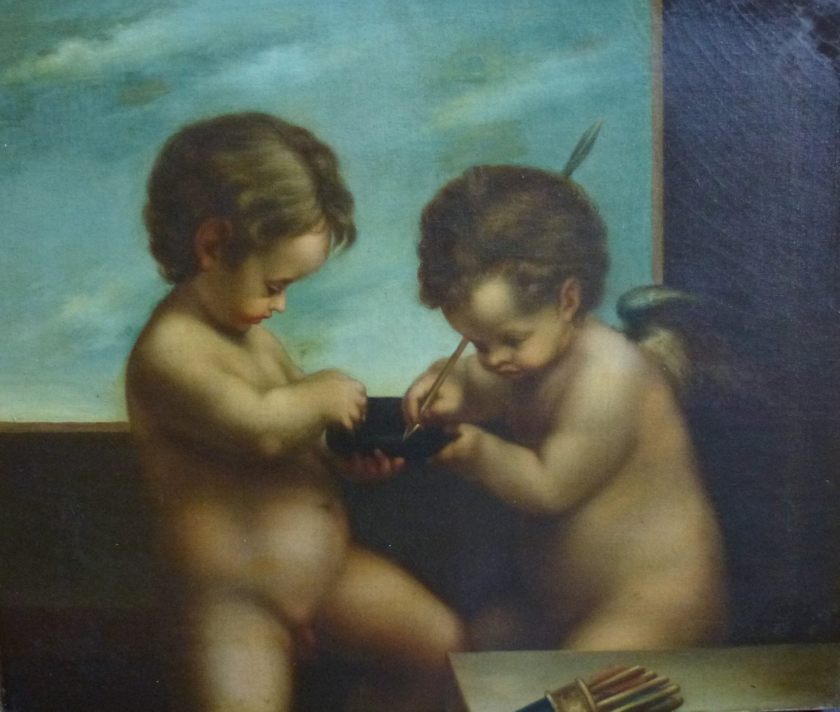 Mythological Painting After Correggio Italian School Early XIXth Century H/t