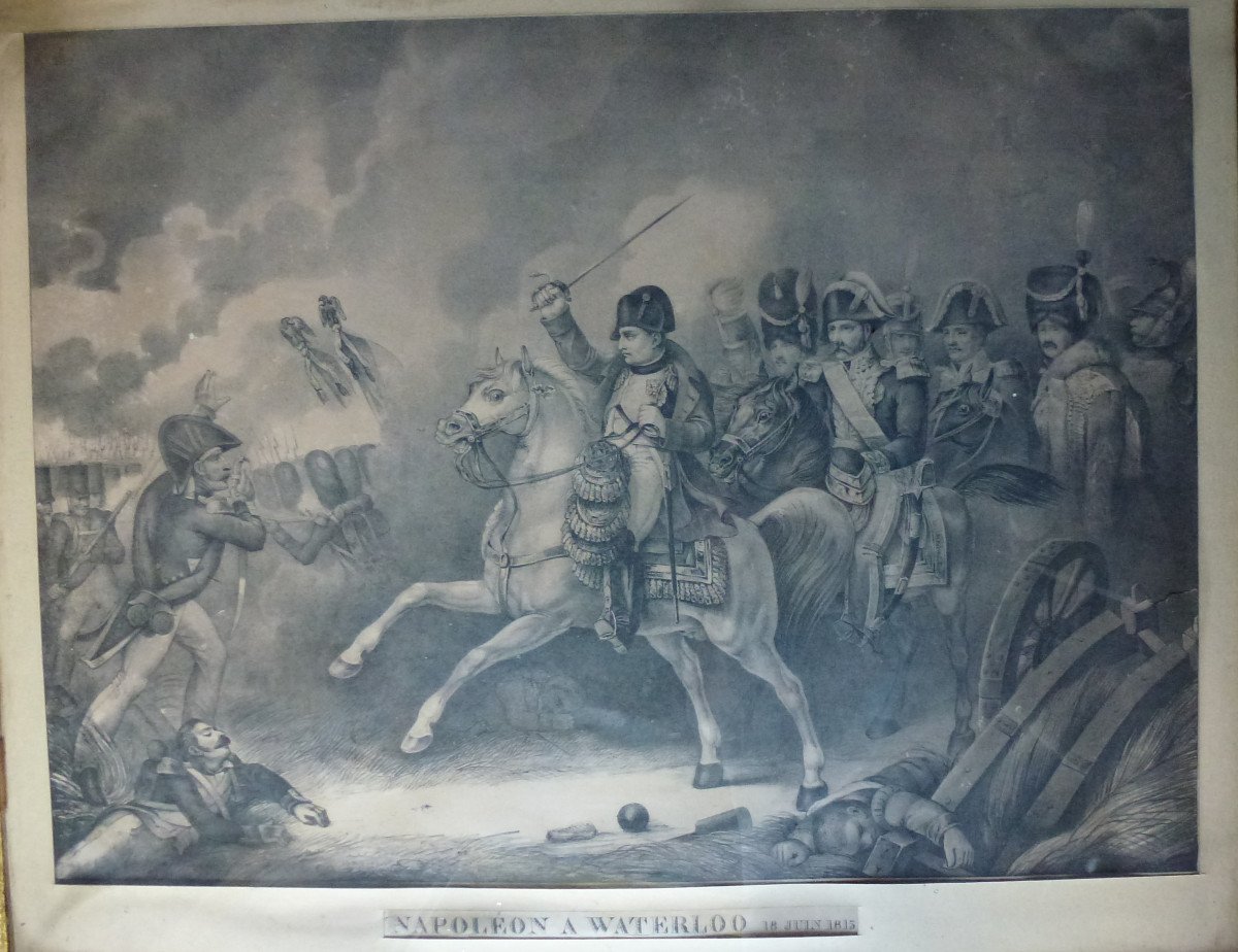 Bataille De Waterloo Epoque Napoléon Ier Gravure Du XIXème Siècle-photo-1