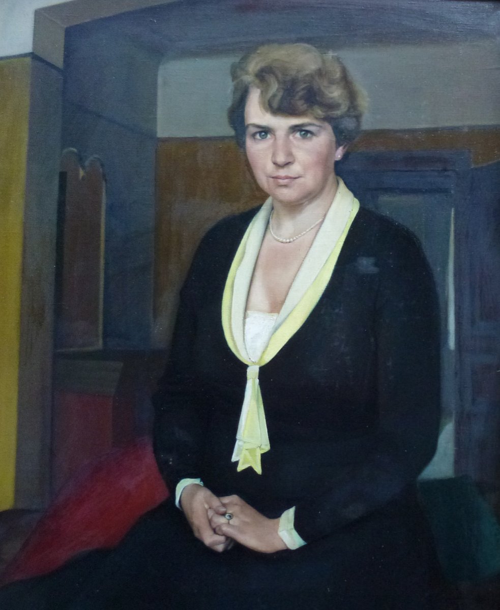 Portrait De Femme Ecole Française Du XXème Siècle Huile/toile Signée-photo-3