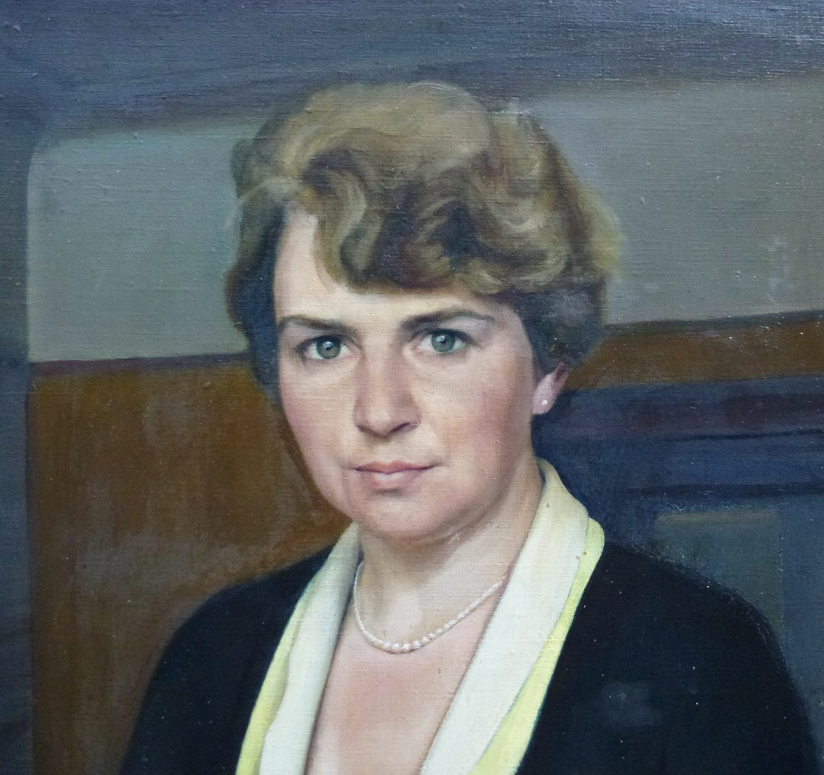 Portrait De Femme Ecole Française Du XXème Siècle Huile/toile Signée-photo-2