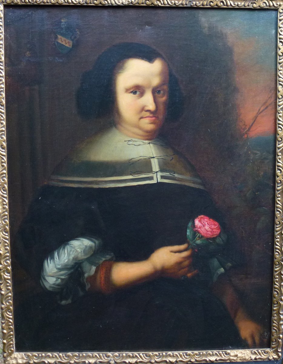 Portrait Of Woman Seventeenth Time German School Of The Twentieth Century Oil / Canvas-photo-2