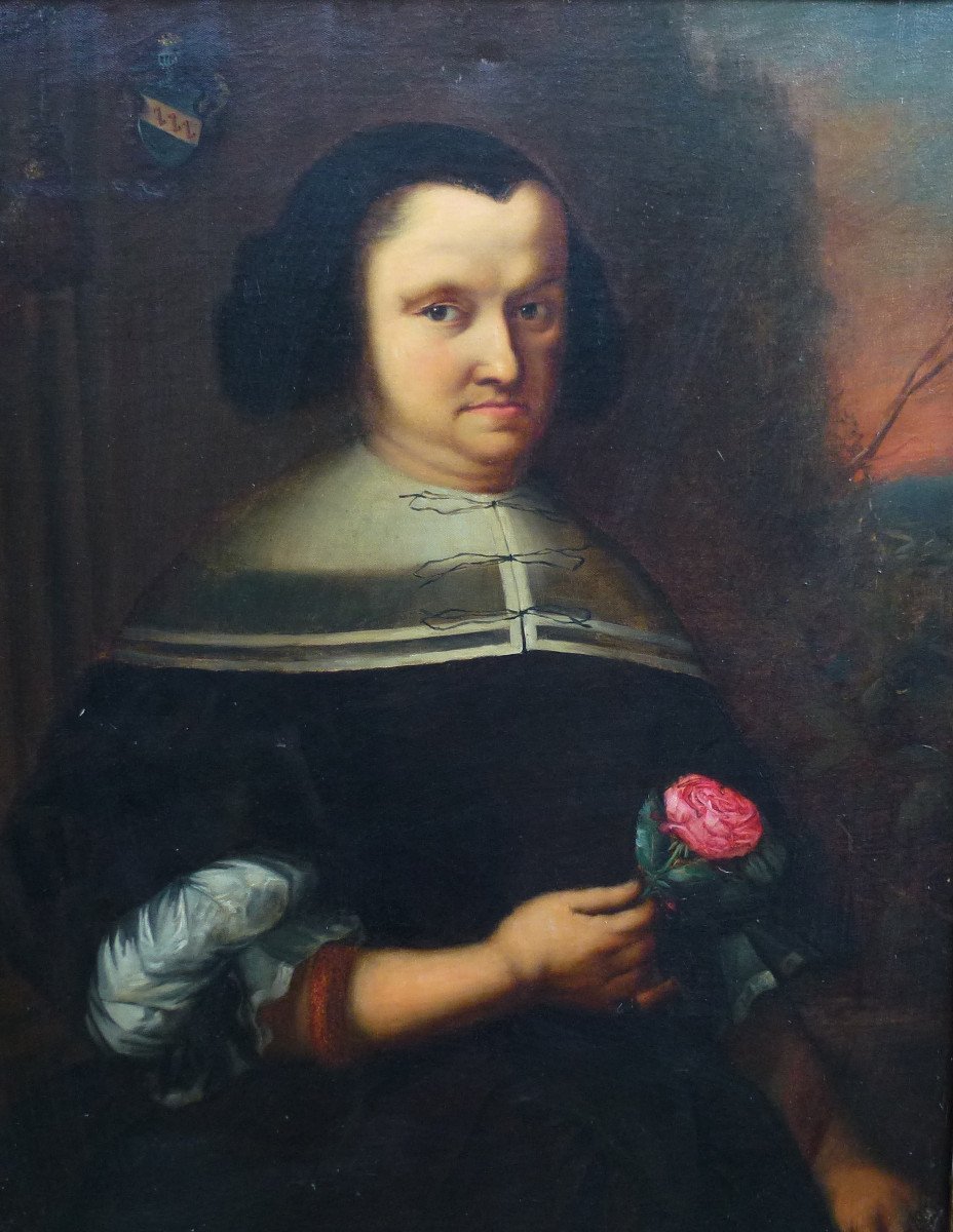 Portrait Of Woman Seventeenth Time German School Of The Twentieth Century Oil / Canvas-photo-3