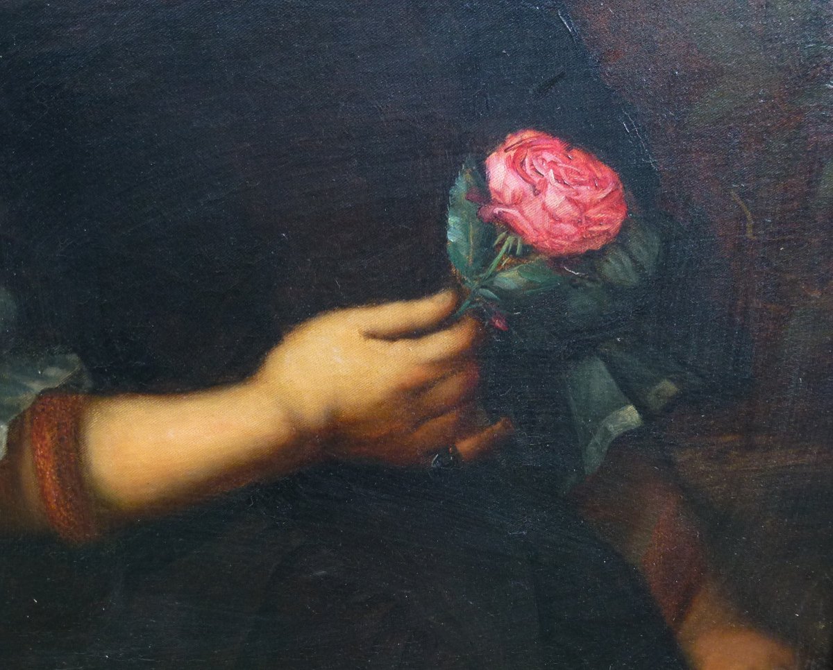 Portrait Of Woman Seventeenth Time German School Of The Twentieth Century Oil / Canvas-photo-3