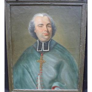 Portrait Of A Man Bishop French School From The Eighteenth Century Oil / Canvas