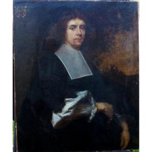 Portrait Of Man Adamus Kley Germanic School Of The XVIIth Century Oil / Canvas