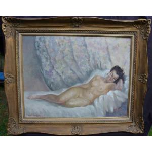 Roberte Jeanne Chevalier Nude Portrait Of A Woman Oil / Canvas From The Twentieth Century