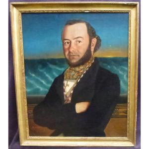 Blanchard Portrait Of A Man Shipowner French School 19th Century Oil/canvas