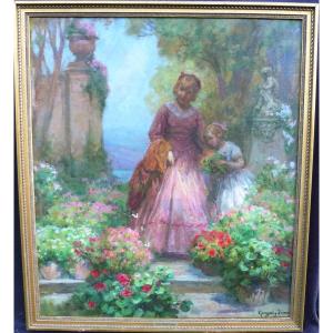 Imre Gergely Portrait Of Young Girls Oil/canvas Early 20th Century Signed