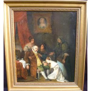 Interior Genre Scene Oil/canvas From The 19th Century Portrait