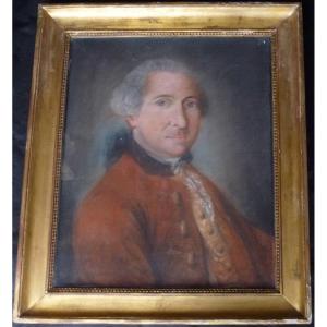 Portrait d'Homme Ecole Française Du XVIIIème Siècle Pastel