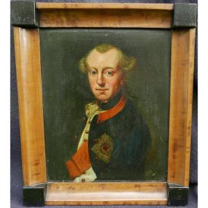 Portrait d'Homme Karl Wilhelm Ferdinand Huile/panneau Du XVIIIème Siècle
