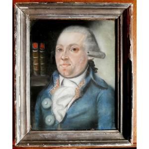 Portrait d'Homme Ecole Française Du XVIIIème Siècle Pastel